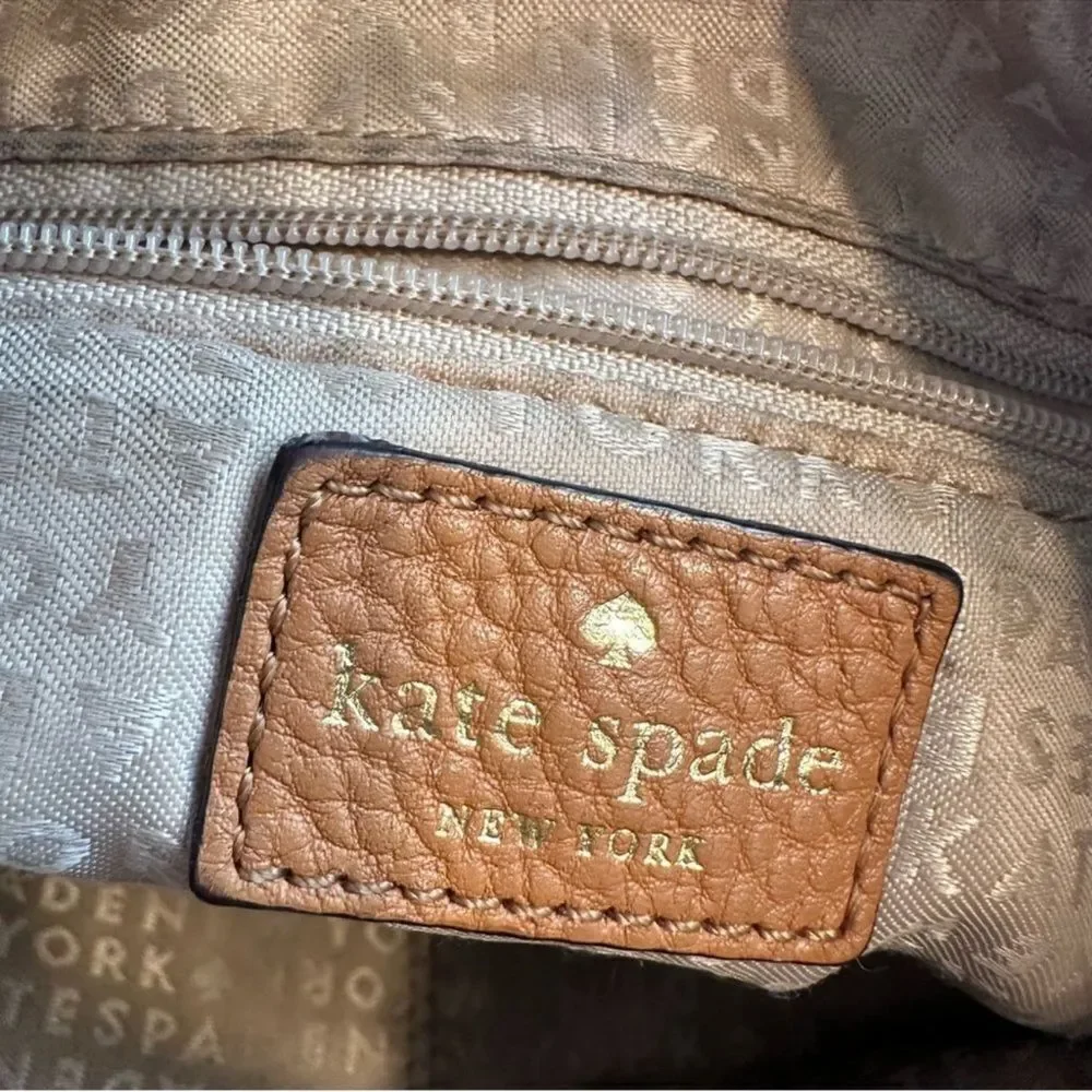 Vintage Kate Spade Tan Pebbled Leather Crossbody Bag